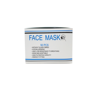 Side image of disposable surgical mask 